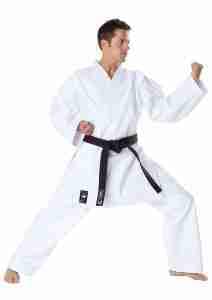 Karate gi Tokaido Kata Master Tsunami, European Cut, 12oz, featuring long sleeves, long pants, and a long skirt for optimal movement and comfort, made from pre-shrunk 100% cotton with a smooth finish